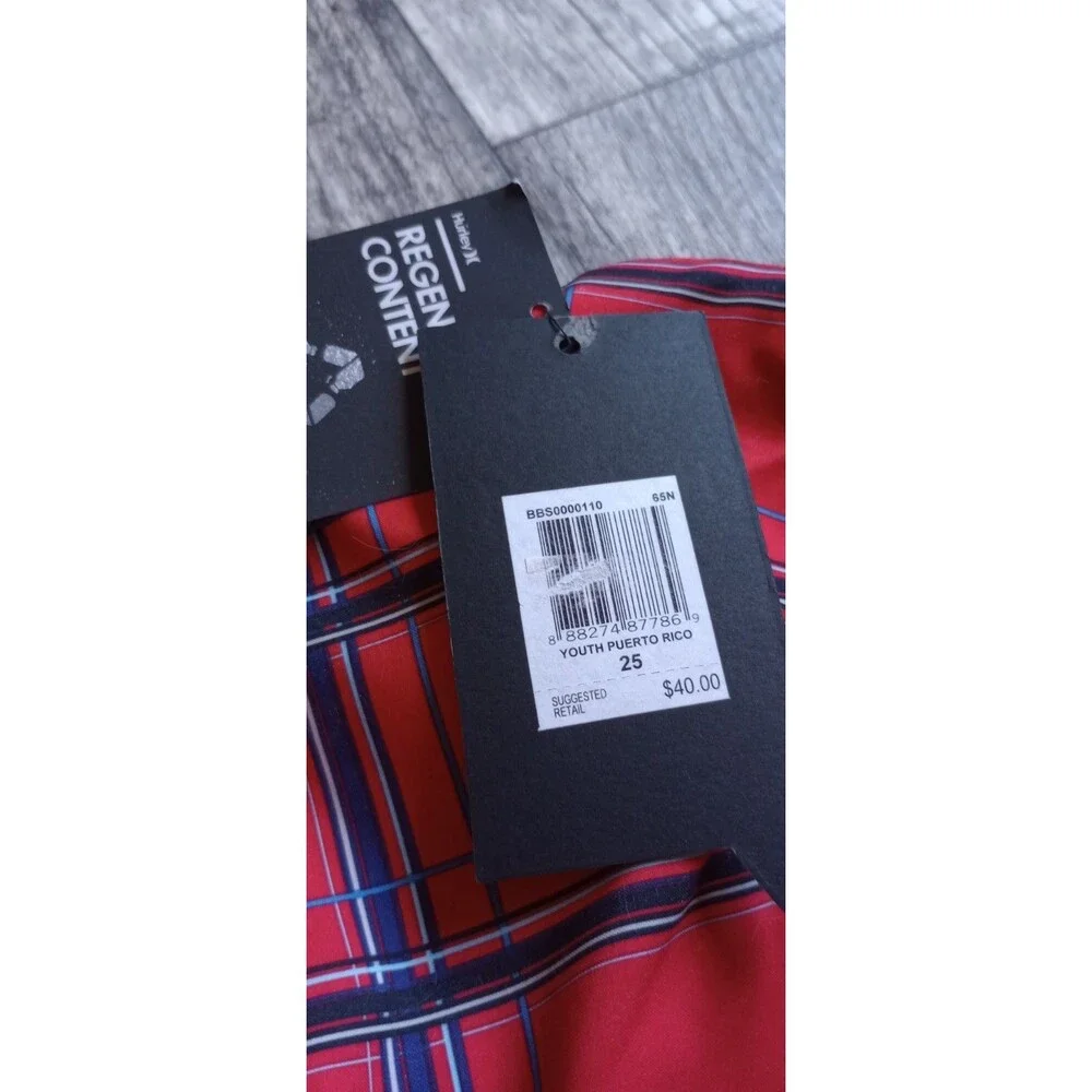 Hurley plaid walking
